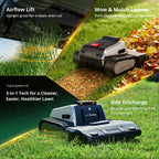 Lymow One Plus airflow lift, leaf mulching and side discharge