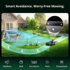 Lymow One Plus binocular AI vision avoiding a dog, ball and garden obstacles
