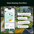 Lymow app with mowing schedule, zones and no-go areas