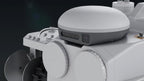 Close-up of the FJD PaintMaster Mini antenna dome, body and wheels
