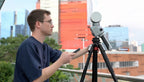 Surveyor setting up a terrestrial scan with the FJD Trion T1