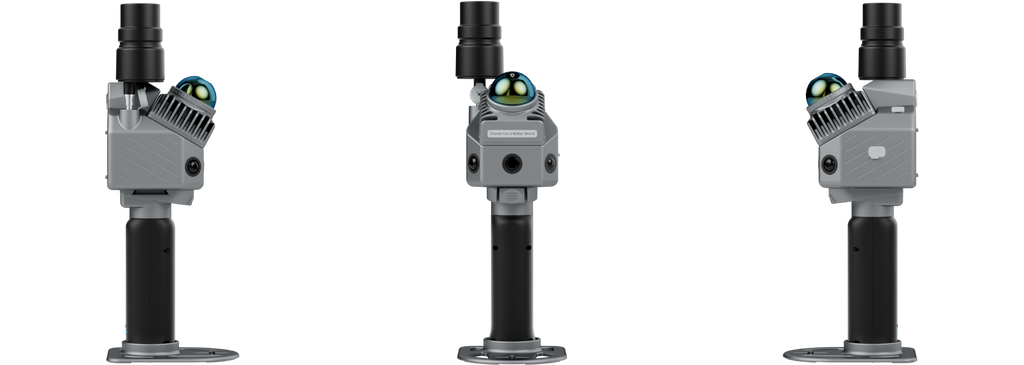 FJD Trion P2 LiDAR scanner shown from three angles