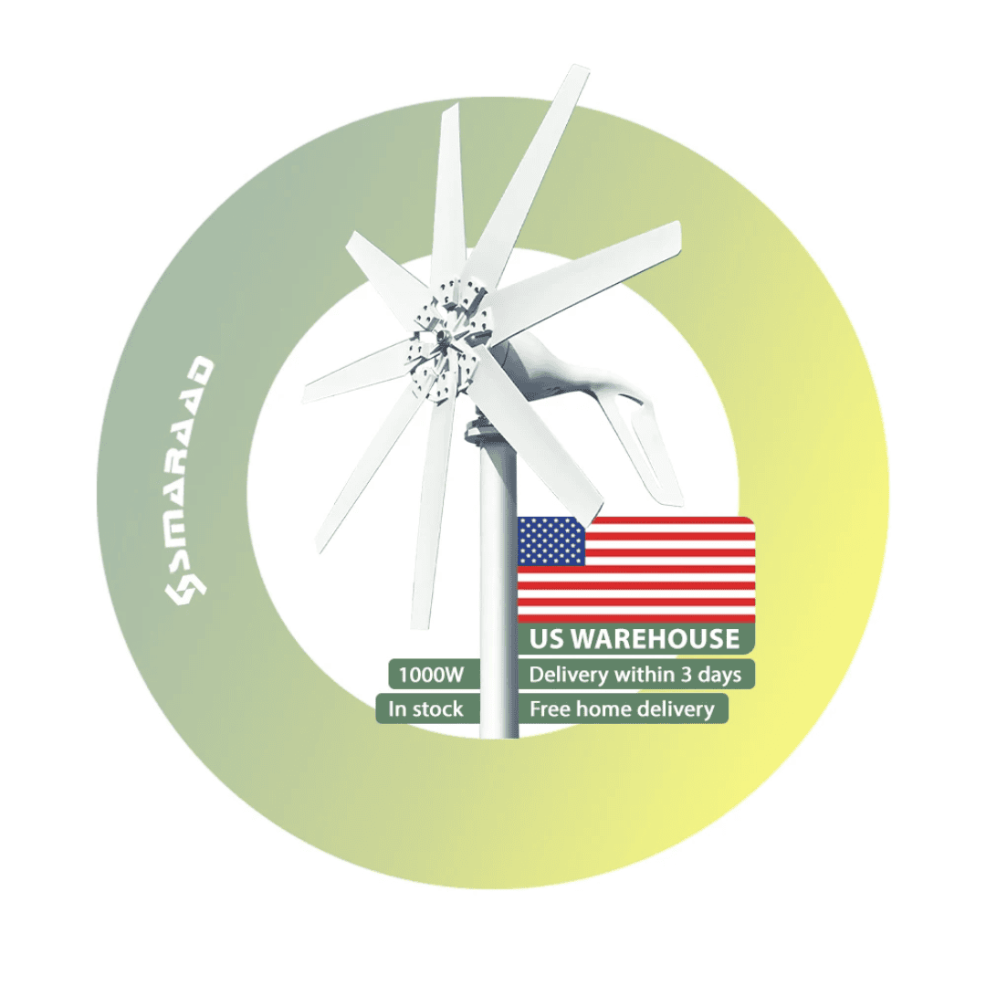 SMARAAD S-1000 Wind Turbine Generator — 1000W Horizontal Axis | 12V / 24V / 48V