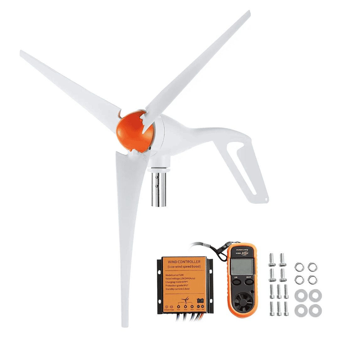 500W Wind Turbine Generator — 3-Blade Horizontal Axis | 12V