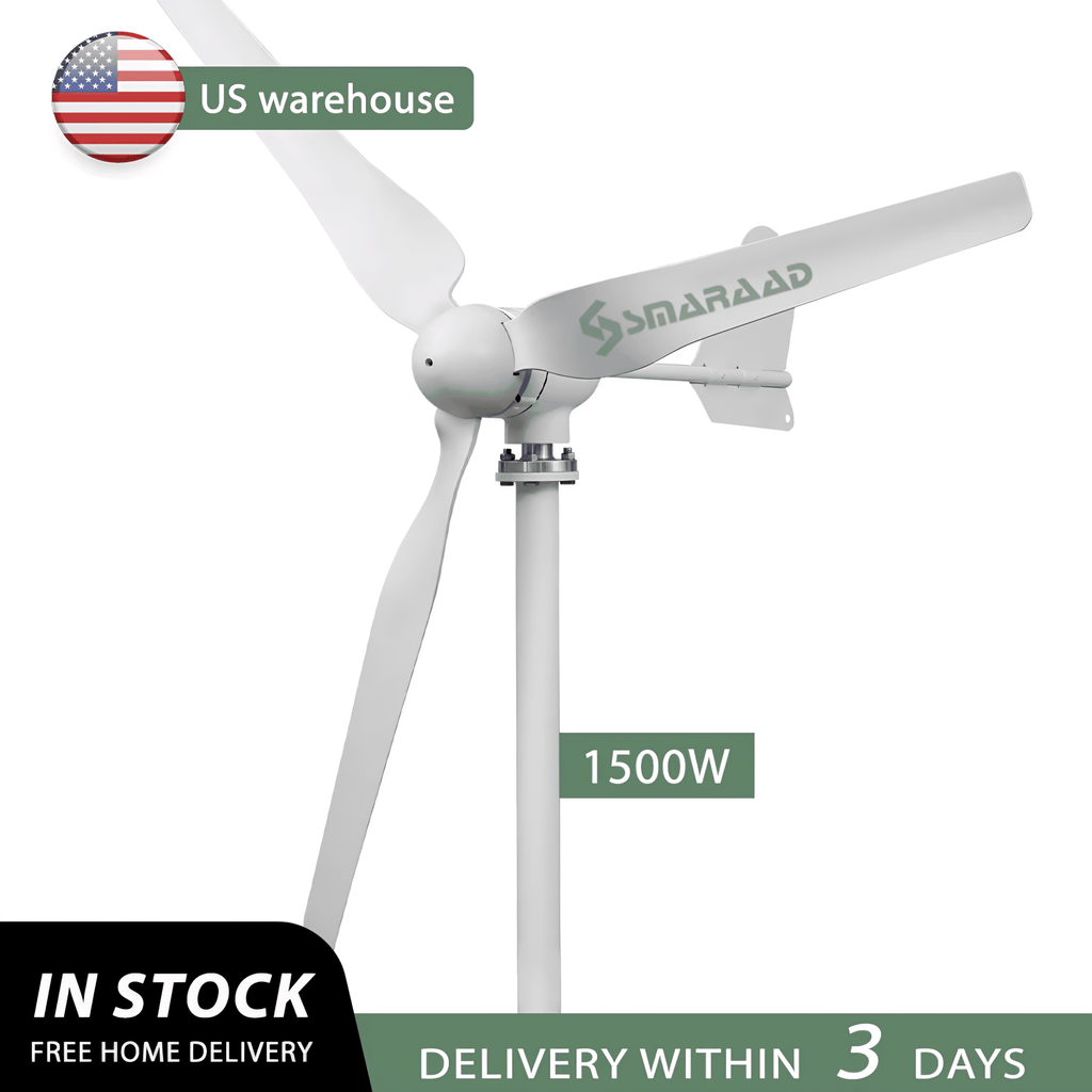 SMARAAD SM3 Horizontal Wind Turbine Generator — 1500W | 12V / 24V