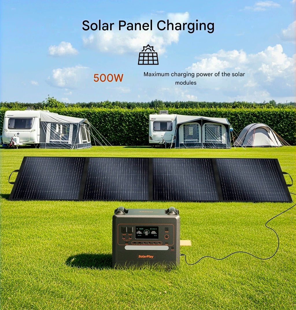 SolarPlay Portable Power Station with Solar Panel — Home, RV & Off-Grid | 2500W / 3500W LiFePO4