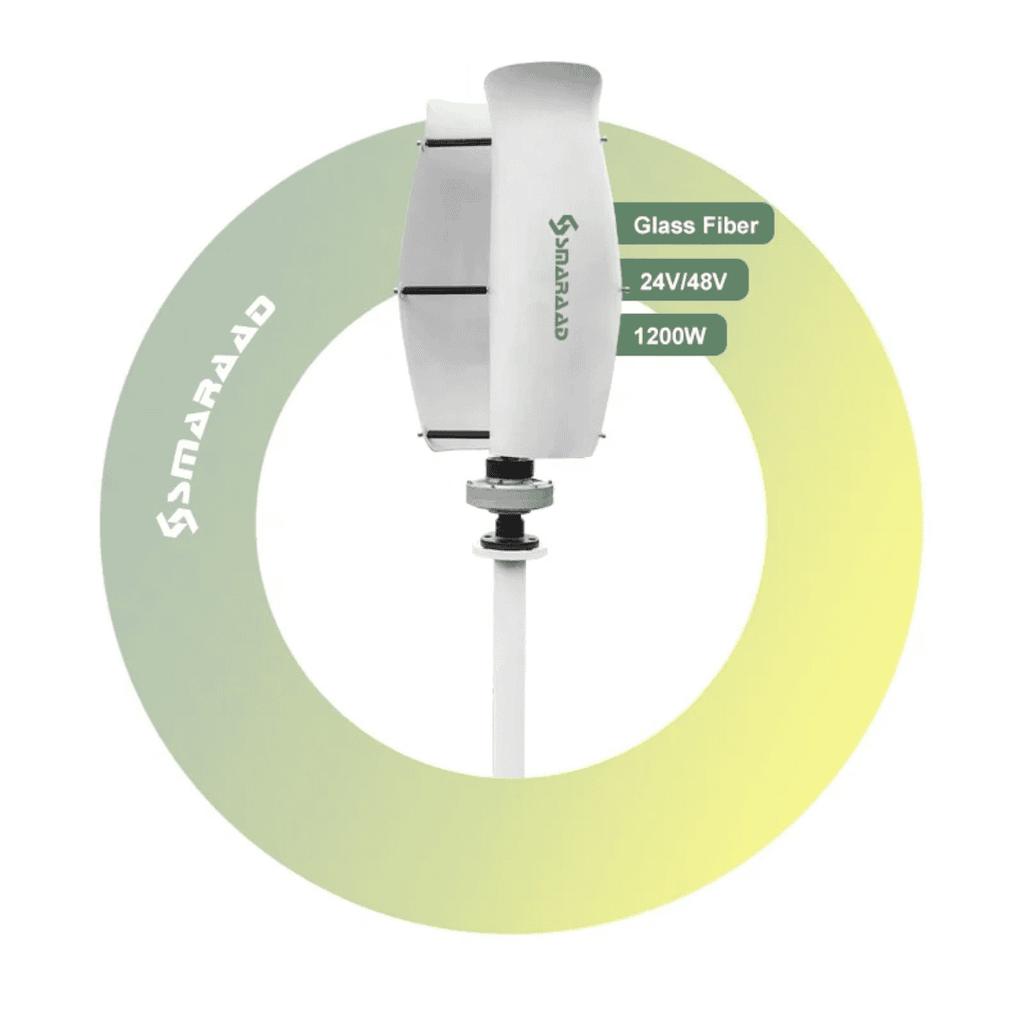 SMARAAD ST Spiral Vertical Wind Turbine — 1200W Low-Noise | 12V / 24V