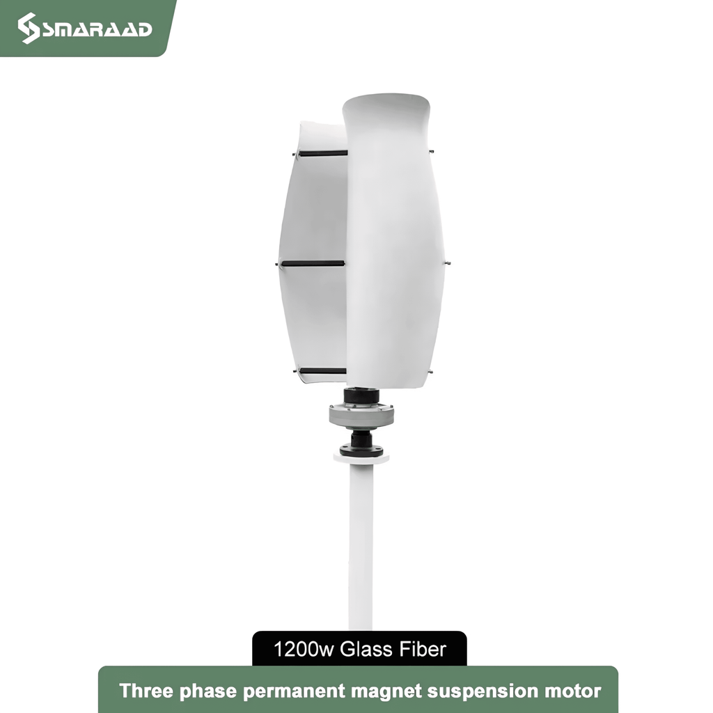 SMARAAD ST Spiral Vertical Wind Turbine — 1200W Low-Noise | 12V / 24V
