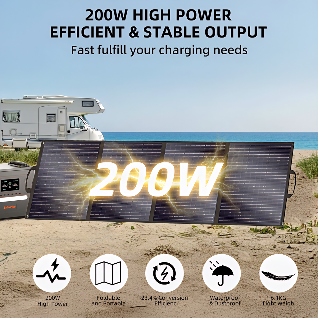 SolarPlay Foldable Solar Panel 200W / 400W — ETFE Monocrystalline | Camping, RV & Off-GridFolding Solar Panels 200w / 400w