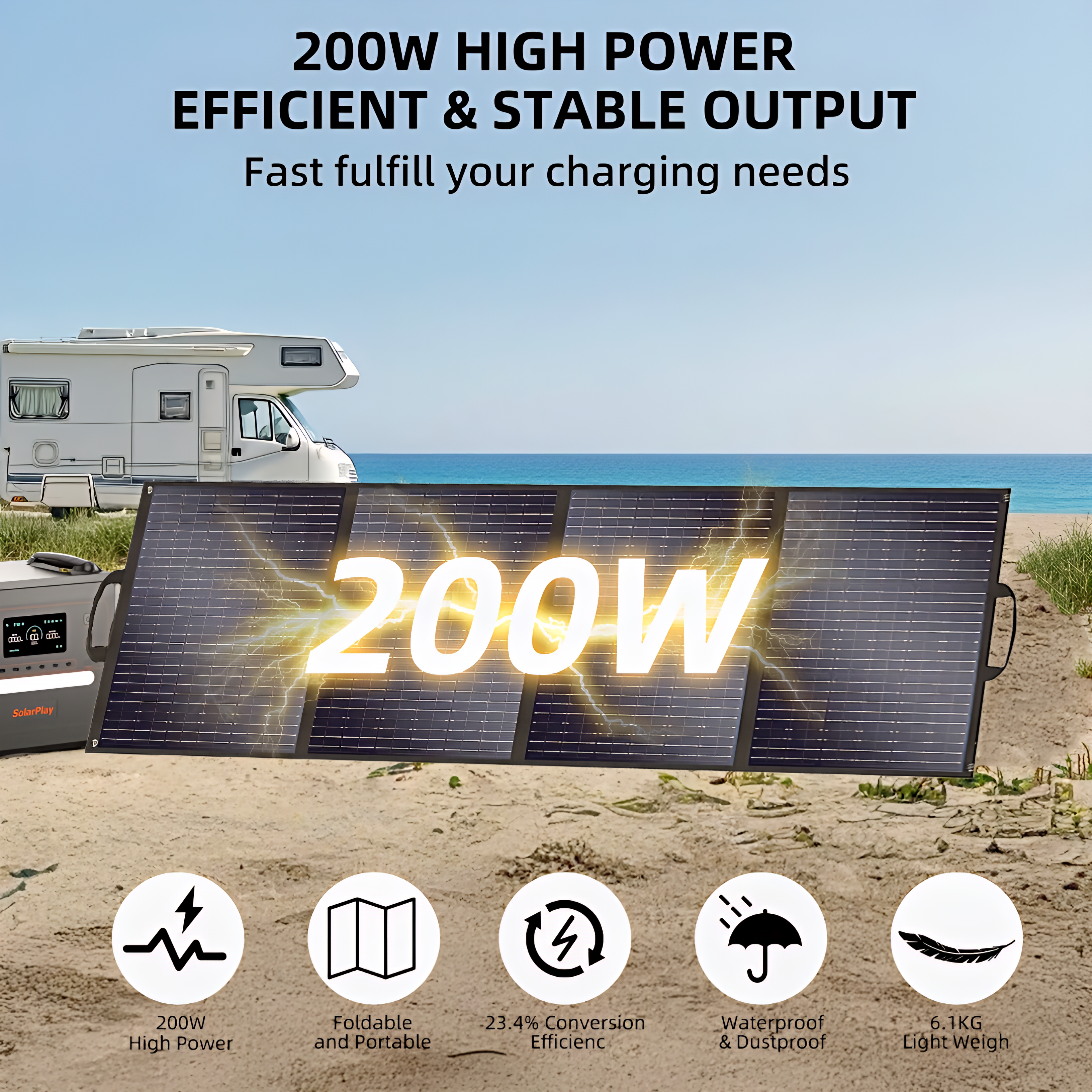 SolarPlay Foldable Solar Panel 200W / 400W — ETFE Monocrystalline | Camping, RV & Off-GridFolding Solar Panels 200w / 400w