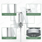 SMARAAD X3 Vertical Wind Turbine Generator — 500W | 12V / 24V