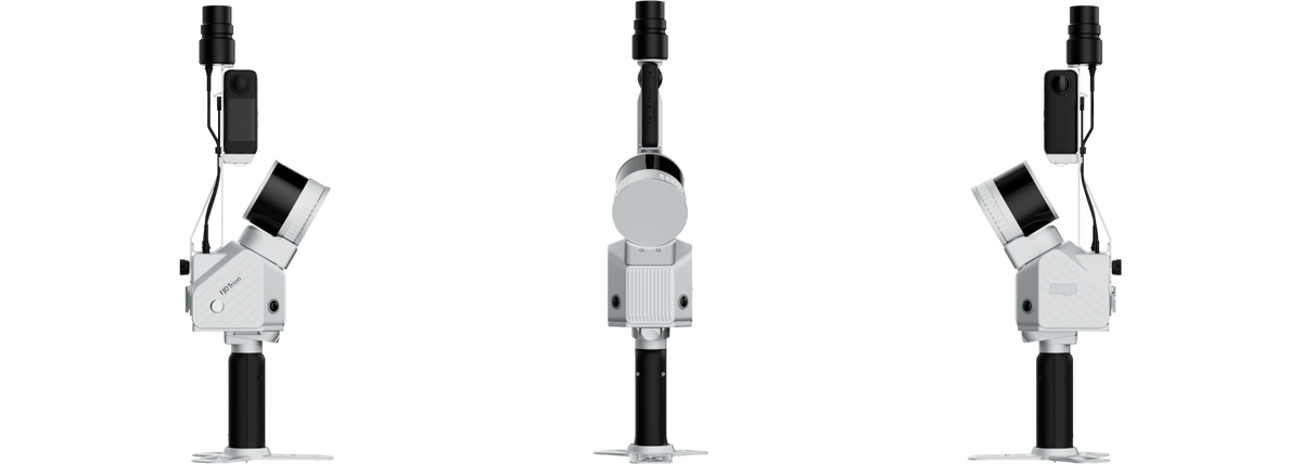 FJD Trion S2 series LiDAR scanner shown from three angles