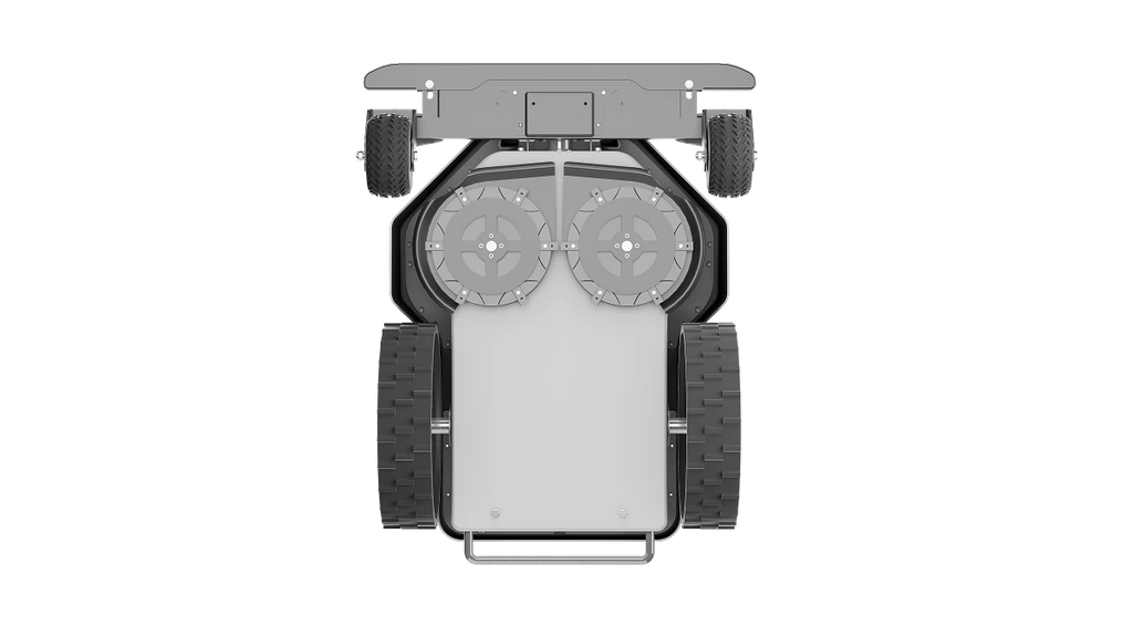 FJD FRX twin-disc cutting deck, underside view