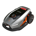 Sunseeker Elite X4 robotic lawn mower, studio product view on white